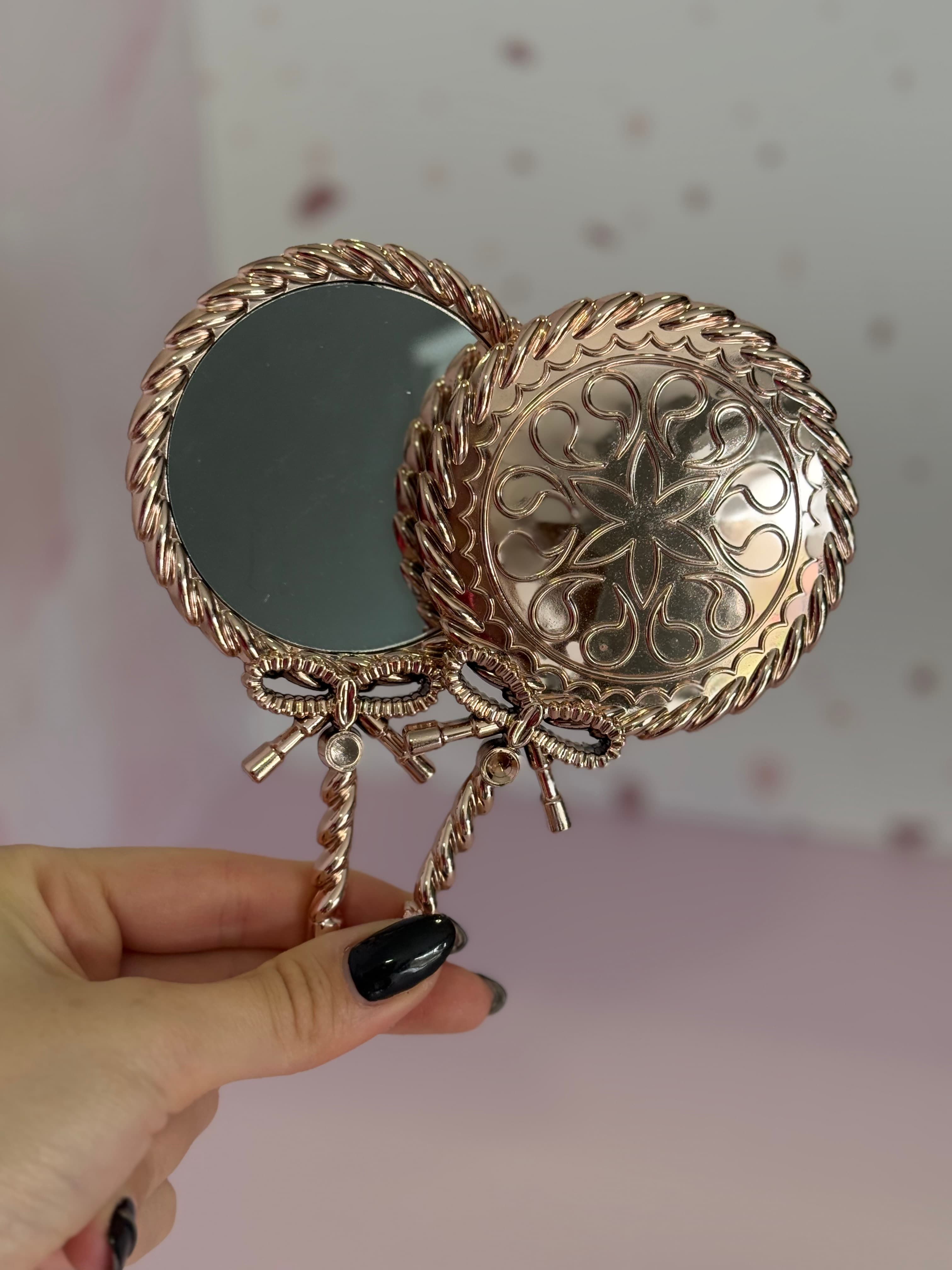 Espejito de mano rose gold