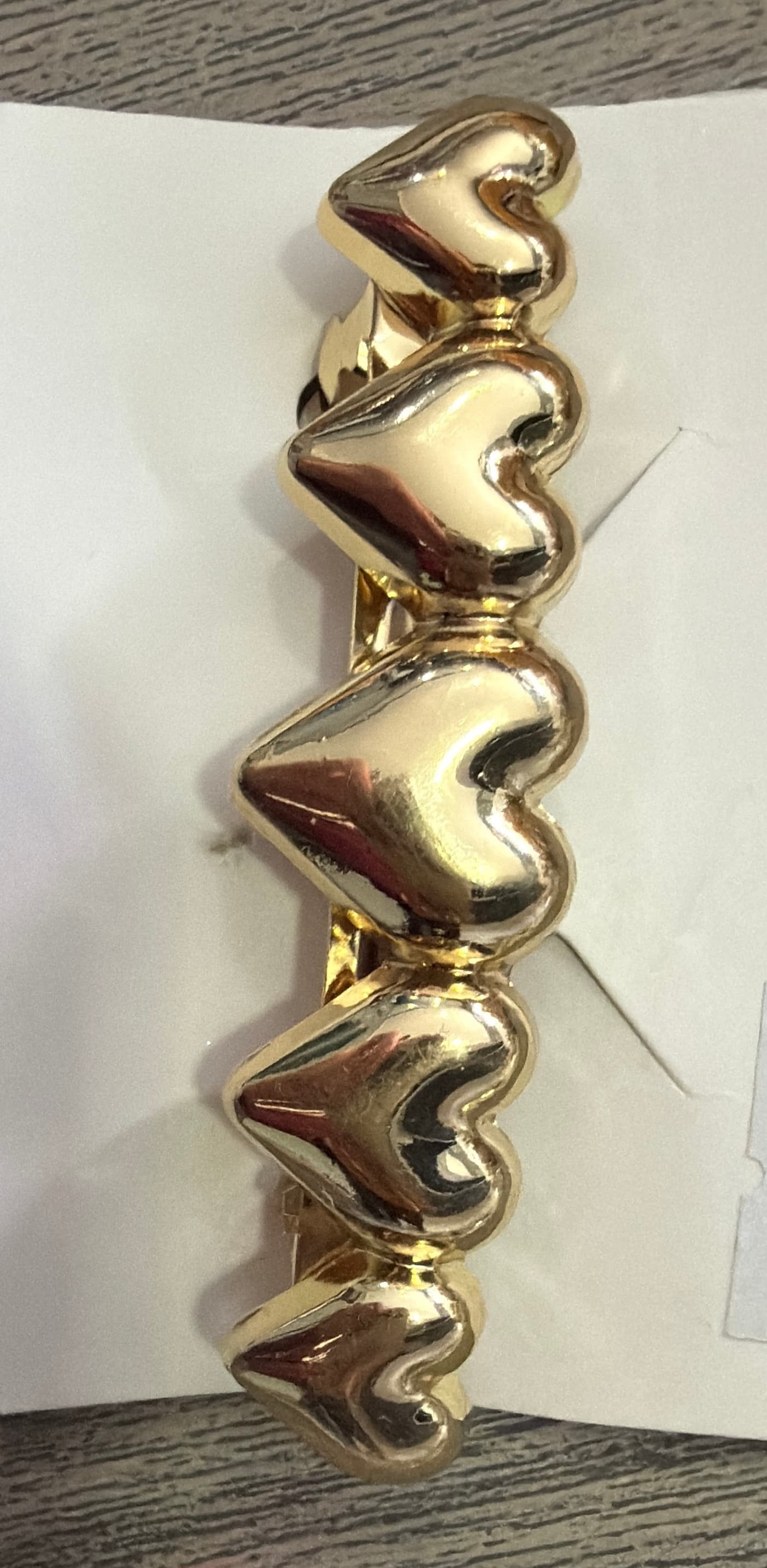 Corazones Enlazados - Pinza de Pelo Doble con Corazones Dorados